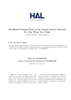 Sex-Based Nominal Pairs in the French Lexical Network: It`s