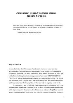 Jokes about trees: A wannabe greenie loosens her roots