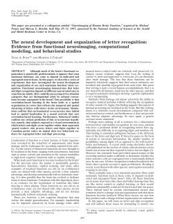The neural development and organization of letter recognition