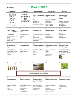 March Menus