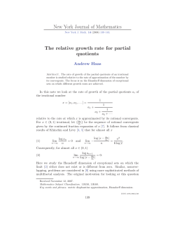 The relative growth rate for partial quotients