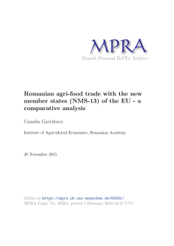 Romanian agri-food trade with the new member states (NMS