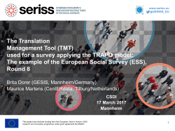 The Translation Management Tool (TMT) used for a