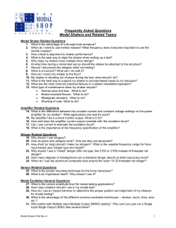 Frequently Asked Questions Modal Shakers and