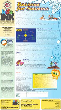 Reasons for the Seasons - Newspapers in Education