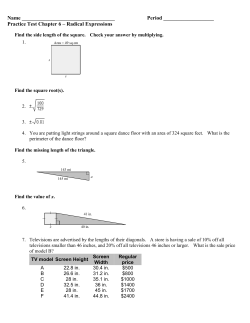 Practice Test Chapter 6 &ndash; Radical Expressions