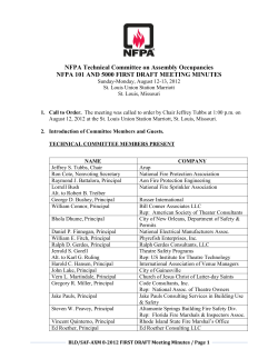 NFPA Technical Committee on Assembly Occupancies NFPA 101