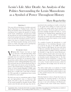 Lenin`s Life After Death - SUNY Geneseo Journal Publishing