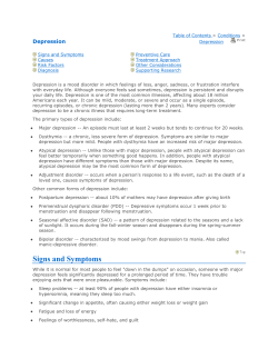 Depression - Couri Center for Gynecology and Integrative Women`s