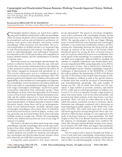 Commingled and Disarticulated Human Remains: Working Towards