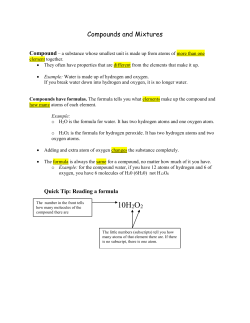 Notes: Compounds and Mixtures