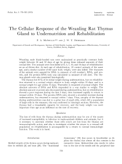 The Cellular Response of the Weanling Rat Thymus Gland
