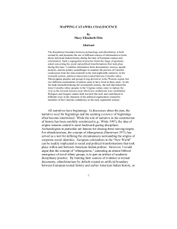 MAPPING CATAWBA COALESCENCE by Mary Elizabeth Fitts