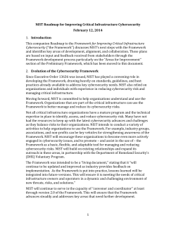 NIST Roadmap for Improving Critical Infrastructure Cybersecurity