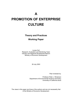 A Promotion of Enterprise Culture: Theory and