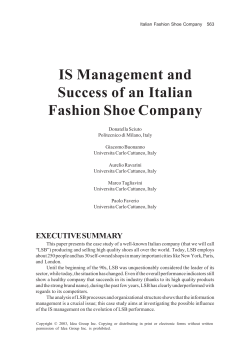 IS Management and Success of an Italian Fashion Shoe Company