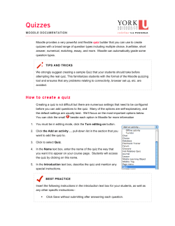 Quizzes - Moodle@York