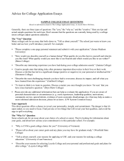 Advice for College Application Essays