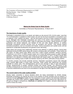 Briefing on Water Quality