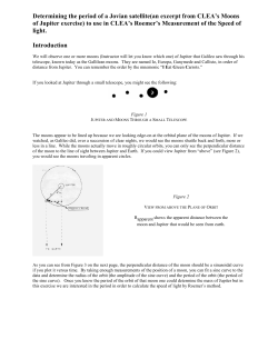 Determining the period of a Jovian satellite(an excerpt from CLEA`s