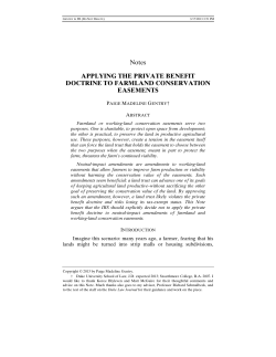 Applying the Private Benefit Doctrine to Farmland Conservation
