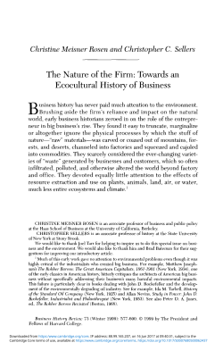 The Nature of the Firm: Towards an Ecocultural History of Business