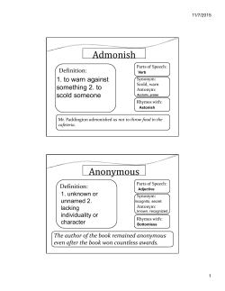 Admonish - PSL English