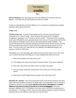 Day 1 Sermon Sentence: ​Don`t get caught up in the many