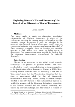 Natural Democracy - Centre for Bhutan Studies