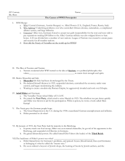 The Causes of WWII Notes