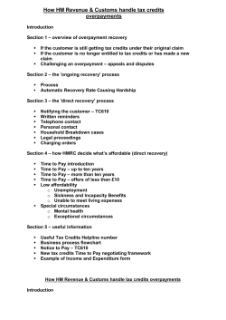 How HMRC handle Tax Credit overpayments
