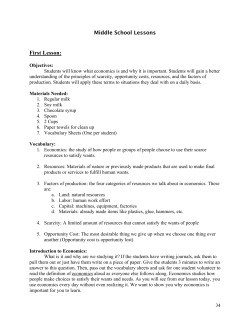 Scarcity / Opportunity Cost / Resources / Factors of Production