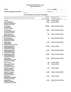 United States Bankruptcy Court IN RE