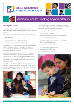`Additional needs`&mdash;looking beyond disability