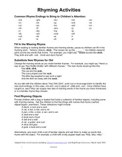 Rhyming Activities - ici-bostonready-pd-2009-2010
