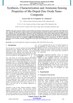 Synthesis, Characterization and Ammonia Sensing Properties of Mn