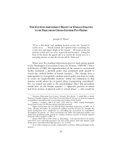 THE FOURTH AMENDMENT RIGHT OF FEMALE INMATES TO BE