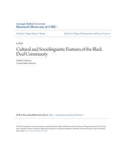 Cultural and Sociolinguistic Features of the Black Deaf Community