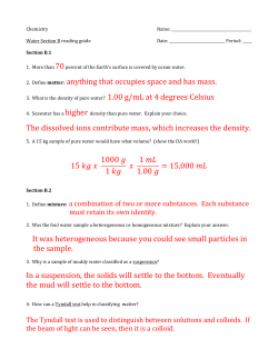 2. Define matter: anything that occupies space and has