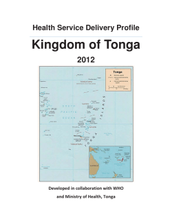 Kingdom of Tonga health service delivery profile