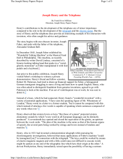 Click here for Joseph Henry and the Telephone