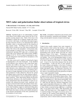 MST radar and polarization lindar observations of tropical cirrus