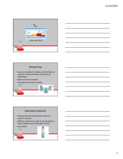 Review Keq Saturated Solutions