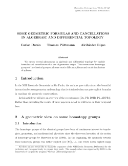 1 Introduction 2 A geometric view on some homotopy - MAT-UnB