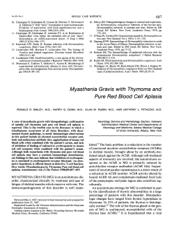 Myasthenia Gravis with Thymoma and Pure Red Blood Cell Aplasia