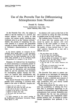 Use of the proverbs test for differentiating schizophrenics from normals
