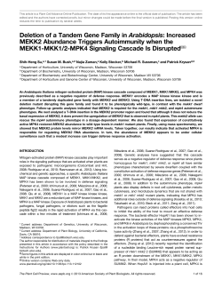 Deletion of a Tandem Gene Family in Arabidopsis