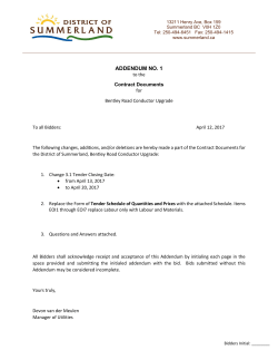 Bentley Road Conductor Upgrade Addendum 1