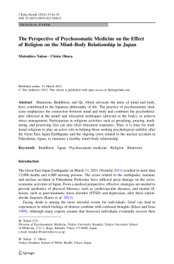 The Perspective of Psychosomatic Medicine on the Effect of Religion