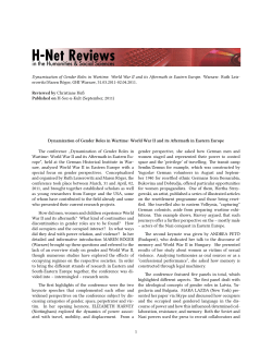 Dynamization of Gender Roles in Wartime: World War II and - H-Net